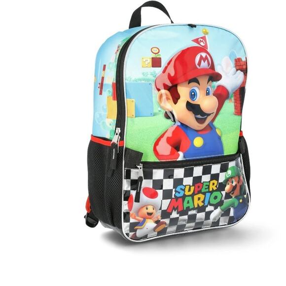 Nintendo Boys' 17" Super Mario Backpack, Lunch Box, Gadget Case & ID Holder Set - Picture 8 of 9